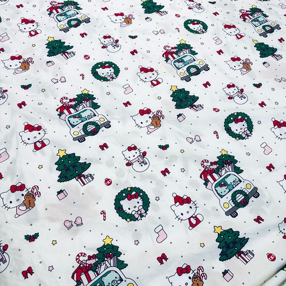 Hello Kitty Pottery Barn Kids Christmas Full Size Flat Sheet - Picture 11 of 12